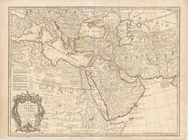 Carte de la Turquie de l'Arabie et de la Perse Dressee sur les Memoires les Plus Recens Rectifiez par les Observations de Mrs. de l'Academie Rle. des Sciences