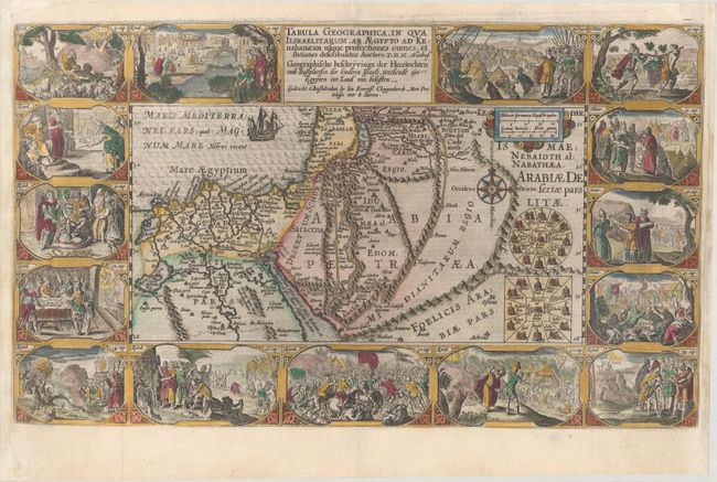 Tabula Geographica, in qua Iisraelitarum, ab Aegypto ad Kenahanaeam Usque Profectiones Omnes... / Geographische Beschryvinge der Heirtochten ende Rustplaetsen der Kinderen Israels, Treckende uyt Egypten in Land van Belosten...