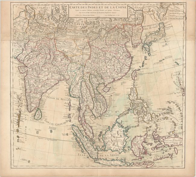 Carte des Indes et de la Chine Dressee sur Plusieurs Relations Particulieres Rectifiees par Quelques Observations