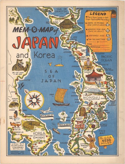 Mem-O-Map of Japan and Korea