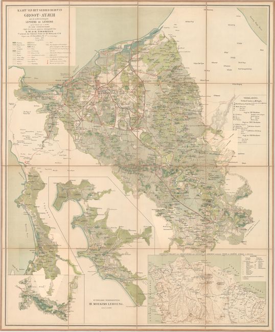 Kaart van het Gebied Bezet in Groot-Atjeh met de Nederzettingen Lepoeng en Lehoeng...
