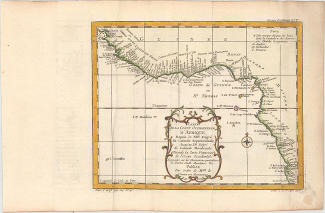 Carte de la Coste Occidentale d'Afrique, Depuis le XIIe. Degre de Latitude Septentrionale ... Tiree de la Carte Francoise de l'Ocean Occidental...
