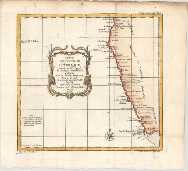 Coste Occidentale d'Afrique, Depuis le XIe Degre de Latitude Meridionale, Jusqu'au Cap de Bonne Esperance...