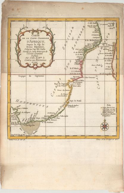 Carte de la Coste Orientale d'Afrique, Depuis le Cap de Bonne Esperance, Jusqu'au Cap del Gada...