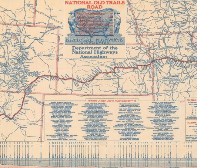 Map of the National Old Trails Road Grand Canyon Route Open 365 Days in the Year Thru the Heart of America...