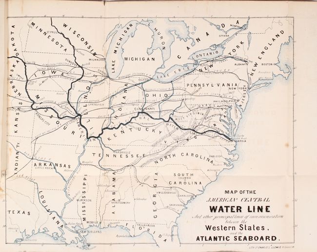 Map of the American Central Water Line and Other Principal Lines of Communication Between the Western States, and the Atlantic Seaboard [bound in] The Central Water-Line from the Ohio River to the Virginia Capes...