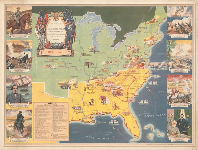 The Picture Map of the Civil War Showing Nearly 100 Places, Events and Campaigns of Decisive Importance in the Nation's Epic Struggle
