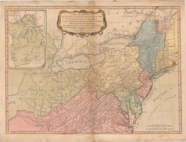 A New and General Map of the Middle Dominions Belonging to the United States of America, viz. Virginia, Maryland, the Delaware-Counties, Pennsylvania, New Jersey &c. with the Addition of New York, & of the Greatest Part of New England