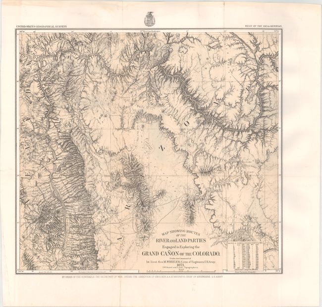 Map Showing Routes of the River and Land Parties Engaged in Exploring the Grand Canon of the Colorado