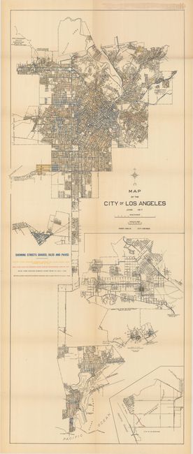 Map of the City of Los Angeles Showing Streets Graded, Oiled and Paved [together with]  ... Showing Location of Sanitary Sewers [and] ... Showing Storm Sewers and Drainage Districts