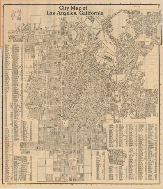 City Map of Los Angeles Calif. and Hill's Downtown Map with Directory of Office Buildings Depots, Banks, Theatres Etc.