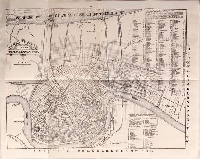 Map of the City of New Orleans [bound in] New Orleans Guide, with Descriptions of the Routes to New Orleans...