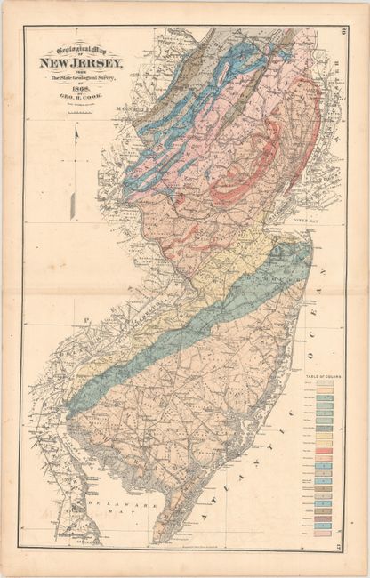 Geological Map of New Jersey from the State Geological Surveys, of 1868