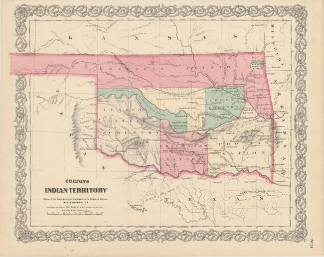 Colton's Indian Territory Drawn from Maps & Surveys Furnished by the Engineer Bureau War Department U.S.