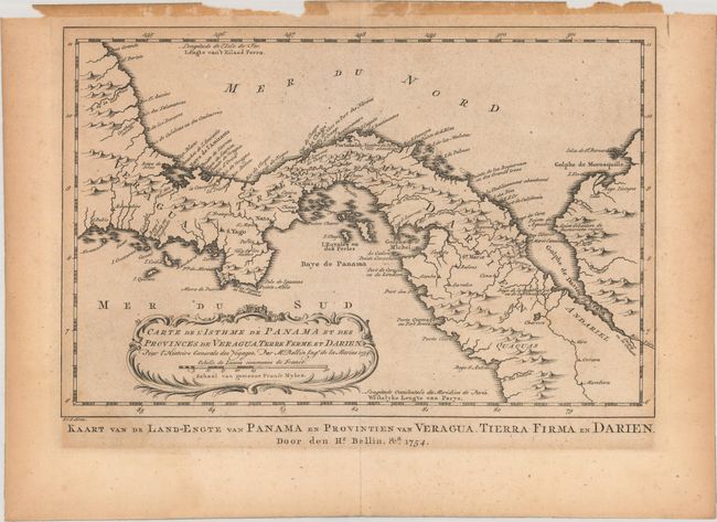 Carte de l'Isthme de Panama et des Provinces de Veragua, Terra Ferme, et Darien, pour l'Histoire Generale des Voyages