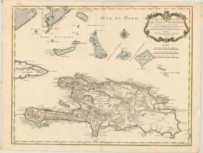 Carte de l'Isle de Saint Domingue Dressee en 1722 pour l'Usage du Roy sur les Memoires de Mr. Frezier Ingenieur de S. M. et Autres...