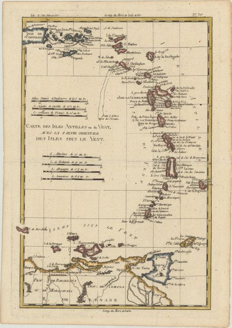 Carte des Isles Antilles ou du Vent, avec la Partie Orientale des Isles sous le Vent