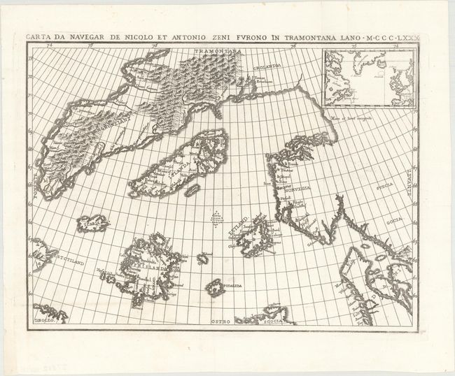 Carta da Navegar de Nicolo et Antonio Zeni Furono in Tramontana Lano MCCCLXXX