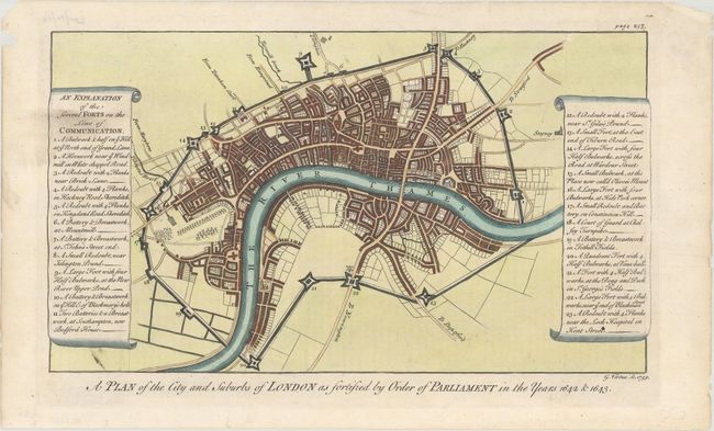 A Plan of the City and Suburbs of London as Fortified by Order of Parliament in the Years 1642 & 1643