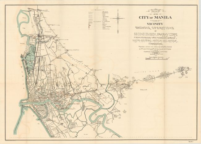 Map of the City of Manila and Vicinity Showing Operations of Second Division, 8th Army Corps, from February 4th to February 28th, 1899...