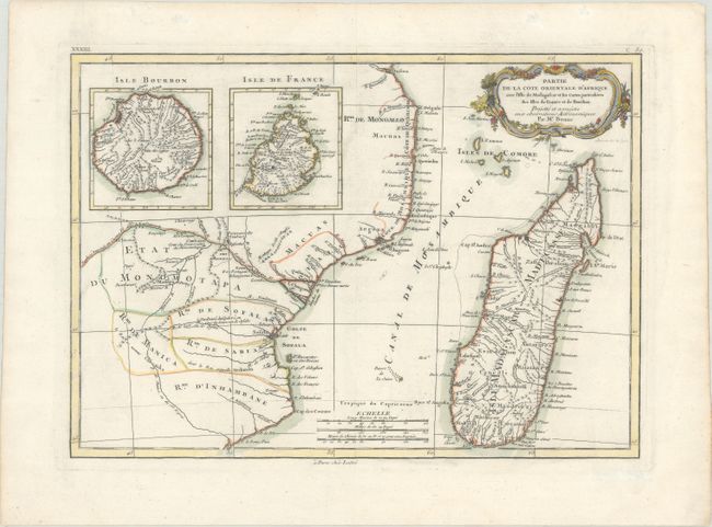 Partie de la Cote Orientale d'Afrique avec l'Isle de Madagascar et les Cartes Particulieres des Isles de France et de Bourbon...