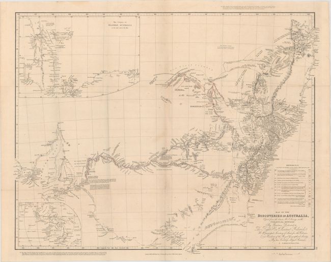 Map of the Discoveries in Australia, Copied from the Latest M.S. Surveys in the Colonial Office... [with] Two Expeditions Into the Interior of Southern Australia, During the Years 1828, 1829, 1830, and 1831...Volume I