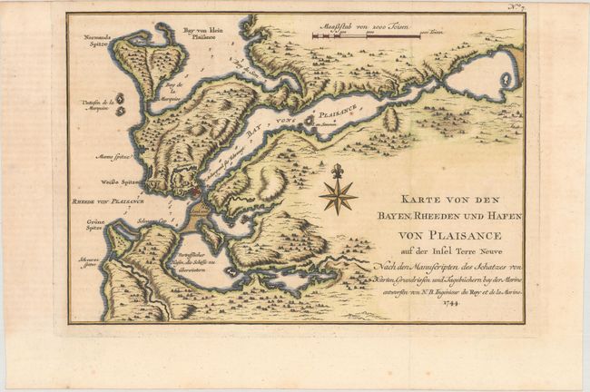 Karte von den Bayen, Rheeden und Hafen von Plaisance auf der Insel Terre Neuve...
