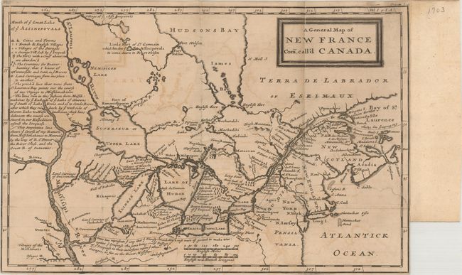 A General Map of New France Com. Call'd Canada