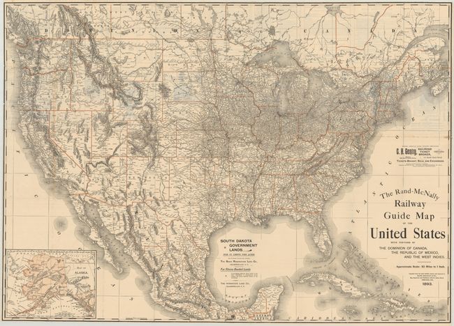 The Rand-McNally Railway Guide Map of the United States with Portions of the Dominion of Canada, the Republic of Mexico, and the West Indies