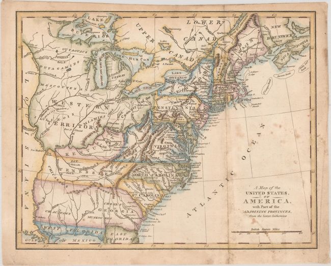 A Map of the United States of America, with Part of the Adjoining Provinces, from the Latest Authorities