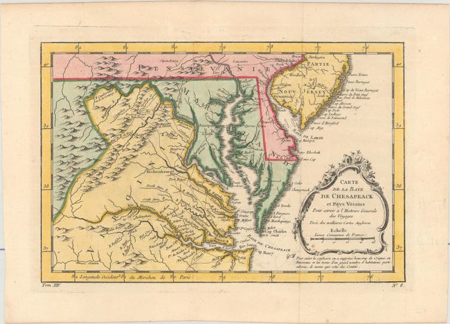 Carte de la Baye de Chesapeack et Pays Voisins pour Servir a l'Histoire Generale des Voyages...