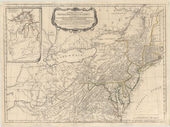 A General Map of the Middle British Colonies, in America. Containing Virginia, Maryland, the Delaware Counties, Pennsylvania and New Jersey...