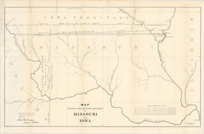 Map Showing the Disputed Boundary of Missouri and Iowa