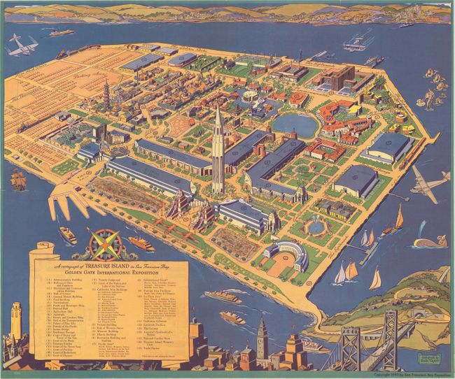 A Cartograph of Treasure Island in San Francisco Bay - Golden Gate International Exposition