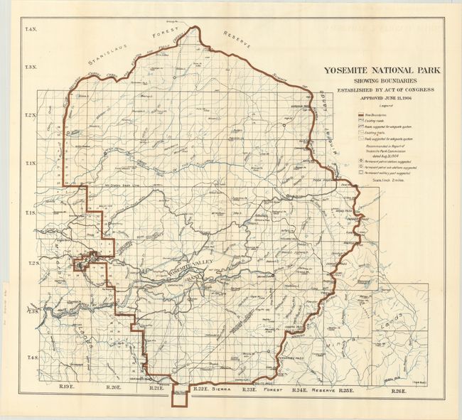 Yosemite National Park Showing Boundaries Established by Act of Congress... [with] Map of the Yosemite National Park