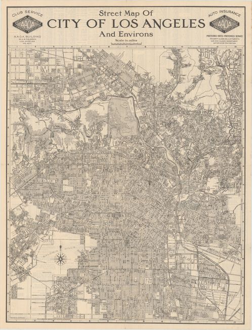 Street Map of City of Los Angeles and Environs [with] Auto Road Map Los Angeles & Vicinity