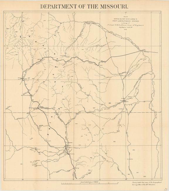 Sketch Showing Military Roads Leading to Fort Lewis, Pagosa Springs