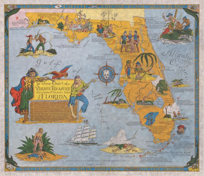 Ye True Chart of Pirate Treasure Lost or Hidden in the Land & Waters Of Florida