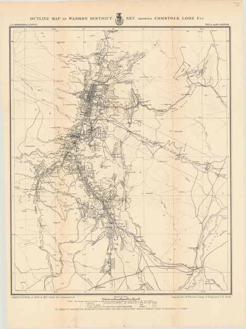 Outline Map of Washoe District Nev. Showing Comstock Lode Etc.