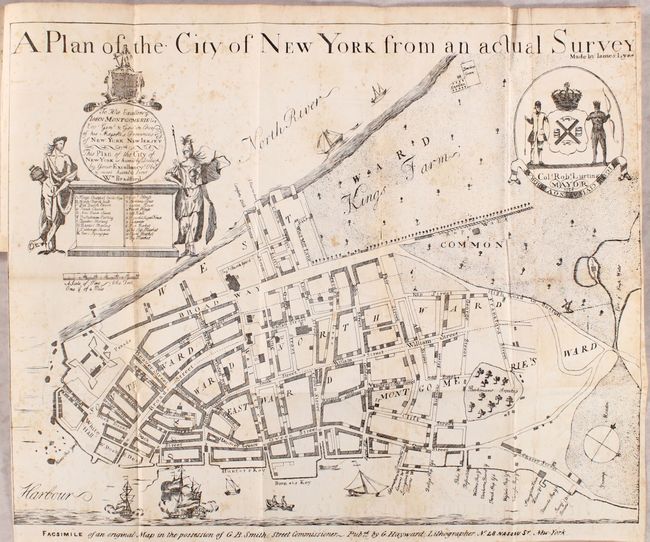 [Facsimile] A Plan of the City of New York from an Actual Survey Made by James Lyne [and] Plan and Location of Great Pier for the North River [with] Report of the Committee on Wharves Relative to the Erection of a Great Pier in the North River