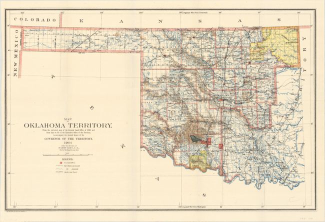 Map of Oklahoma Territory. From the Corrected Map of the General Land Office of 1898... [together with] Map of Oklahoma Territory. Compiled from the Official Records of the General Land Office