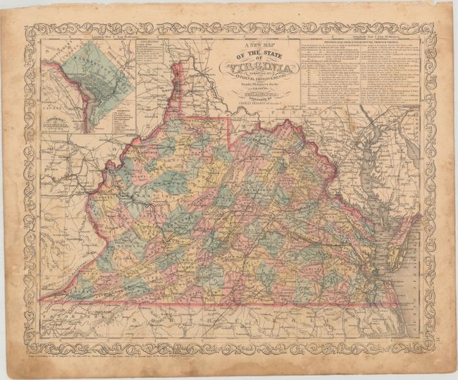 A New Map of the State of Virginia Exhibiting Its Internal Improvements Roads Distances &c. by J.H. Young