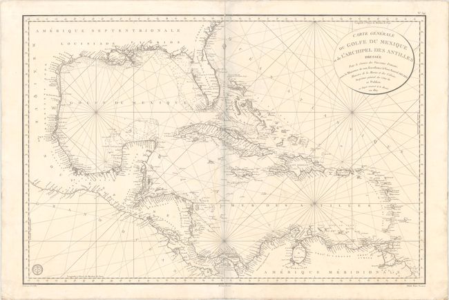 Carte Generale du Golfe du Mexique et de l'Archipel des Antilles Dressee pour le Service des Vaisseaux Francais...