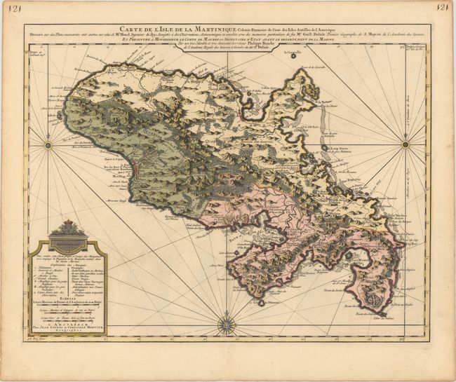 Carte de l'Isle de la Martinique Colonie Francoise de l'une des Isles Antilles de l'Amerique...