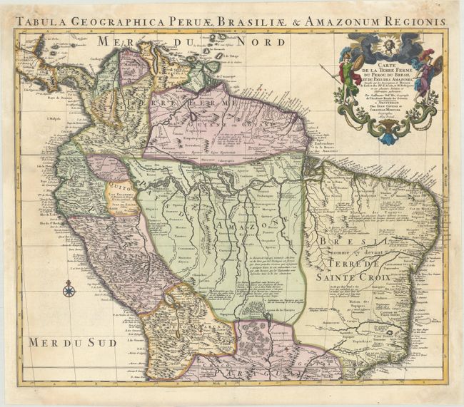 Carte de la Terre Ferme du Perou, du Bresil et du Pays des Amazones, Dressee sur les Descriptions de Herrera de Laet, et des PP. d'Acuna, et M Rodriguez...