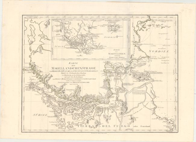 Karte der Magellanischen Strasse von Herrn Don Iuan de la Cruz Cano y Olmedillo...