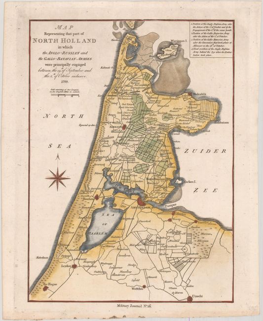 Map Representing That Part of North Holland in Which the Anglo-Russian and the Gallo-Batavian Armies Were Principally Engaged...