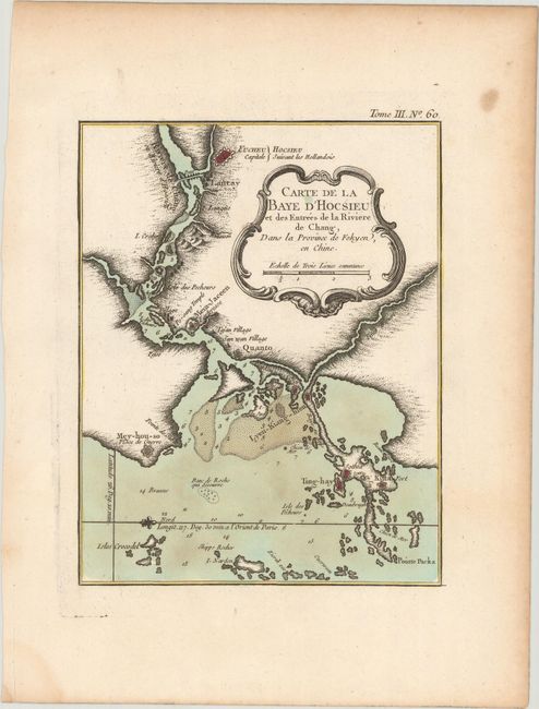 Carte de la Baye d'Hocsieu et des Entrees de la Riviere de Chang, dans la Province de Fokyen, en Chine