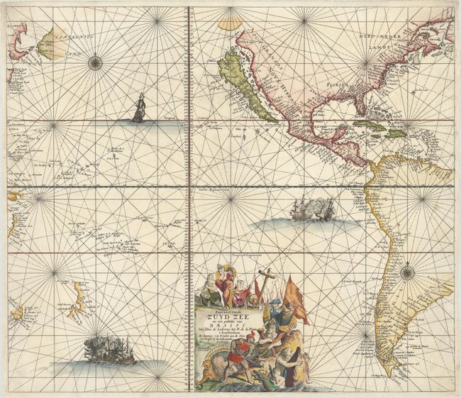 Pascaert vande Zuyd Zee en een Gedeelte van Brasil van Ilhas de Ladronos tot R. de la Plata