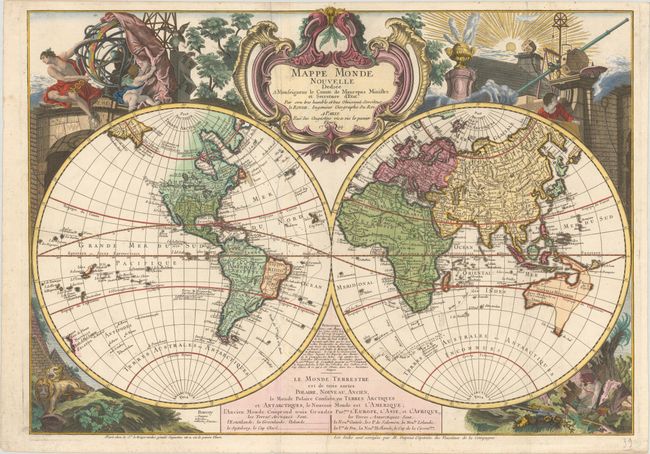 Mappe Monde Nouvelle Dediee a Monseigneur le Comte de Maurepas Ministre et Secretaire d'Etat...